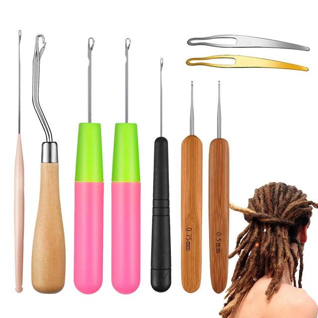 Dreadlock Tool Kit Stainless Steel 9 Pcs Hair Dread Lock Needle